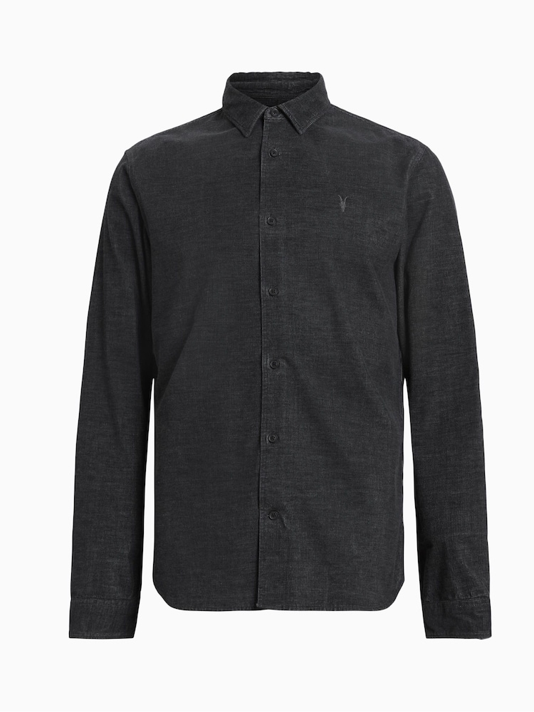 AllSaints Black Long Sleeve Lorella 100% Cotton Shirt - Image 5 of 5