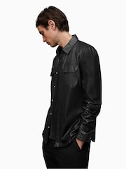 AllSaints Black Ivan Shirt - Image 1 of 5