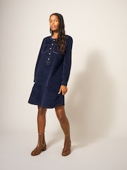 White Stuff Blue Norma Corduroy Dress - Image 2 of 6