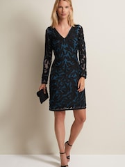 Phase Eight Natural Jasinta Tapework Midi Dress - Image 3 of 6