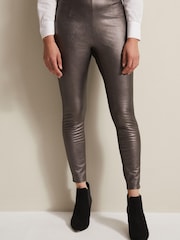 Phase Eight Grey Amina Faux Leather Jeggings - Image 1 of 6