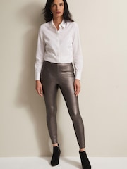 Phase Eight Grey Amina Faux Leather Jeggings - Image 3 of 6