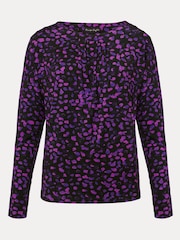 Phase Eight Purple Ronnie Abstract Pleated Top - Image 6 of 6