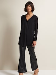 Phase Eight Black Longline Alaina Zip Detail Tunic - Image 3 of 6