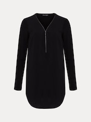 Phase Eight Black Longline Alaina Zip Detail Tunic - Image 6 of 6