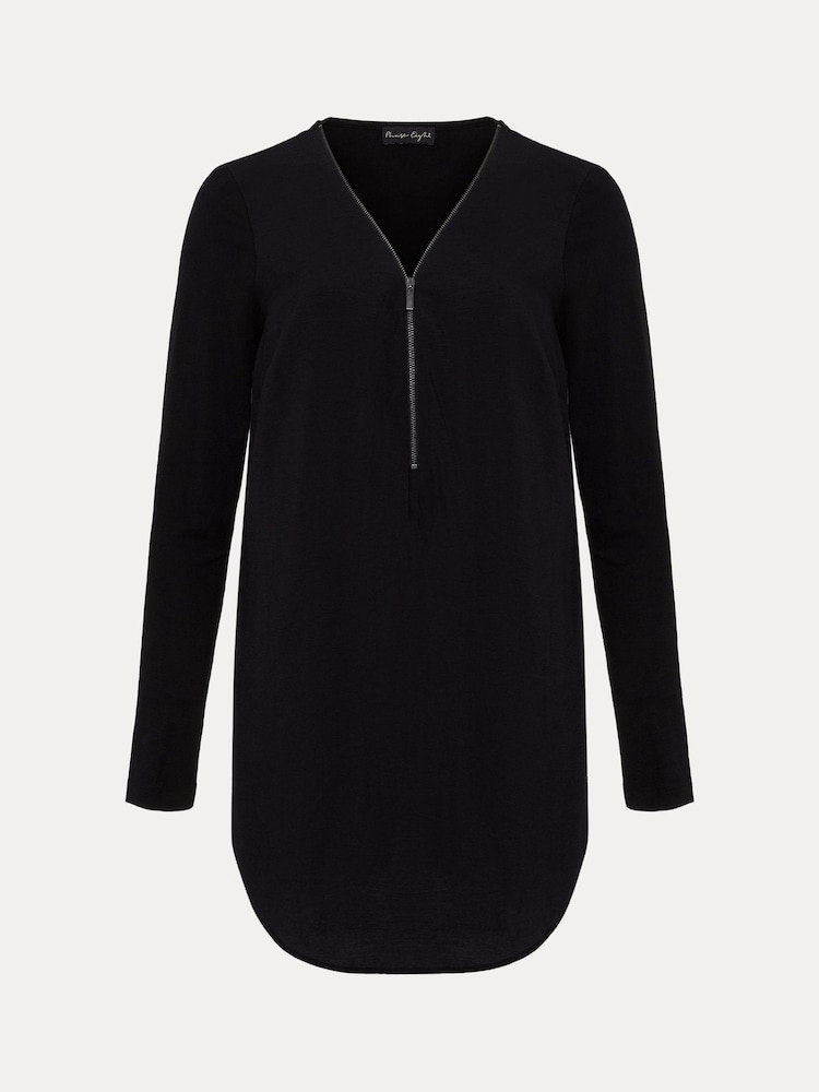 Phase Eight Black Longline Alaina Zip Detail Tunic - Image 6 of 6