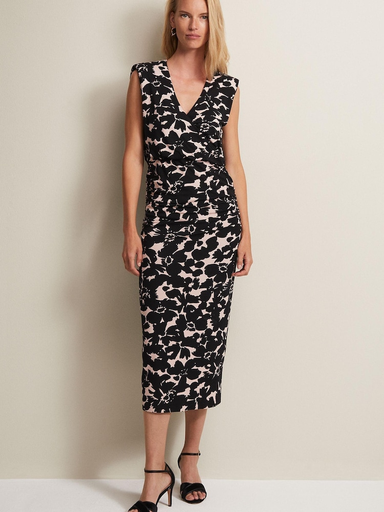 Phase Eight Natural Multi Taylor Floral Jersey Midi Dress - Image 1 of 6