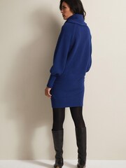 Phase Eight Blue Dahlie Chunky Knit Tunic Mini Dress - Image 2 of 7