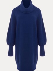 Phase Eight Blue Dahlie Chunky Knit Tunic Mini Dress - Image 7 of 7