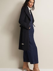 Phase Eight Blue Nicci Wool Smart Coat - Image 4 of 6