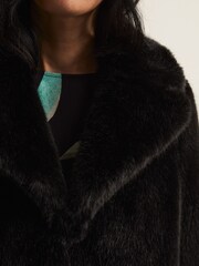 Phase Eight Black Faux Fur Megan Coat - Image 7 of 8