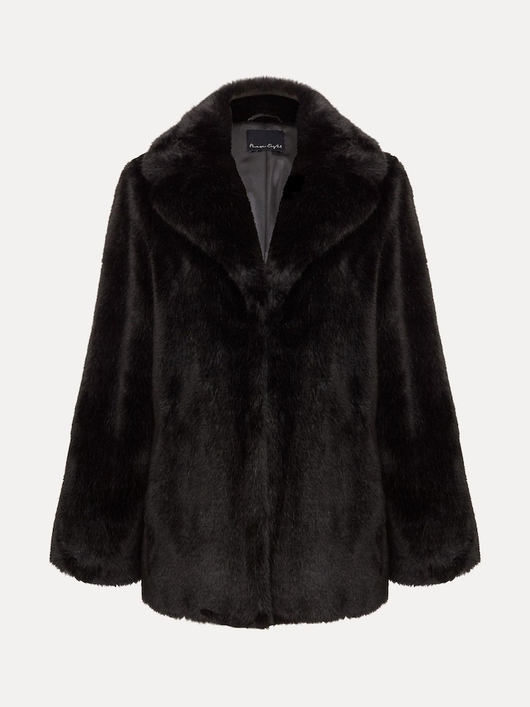 Phase Eight Black Faux Fur Megan Coat - Image 8 of 8