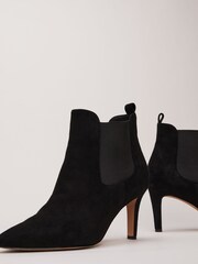 Phase Eight Black Suede Ankle Boots - Image 3 of 7