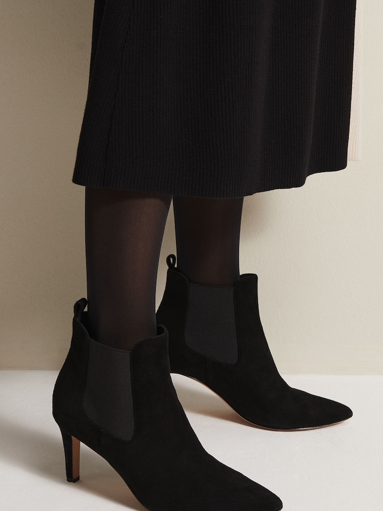 Phase Eight Black Suede Ankle Boots - Image 7 of 7