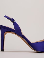 Phase Eight Blue Satin Embellished Slingback Heels - Image 7 of 7