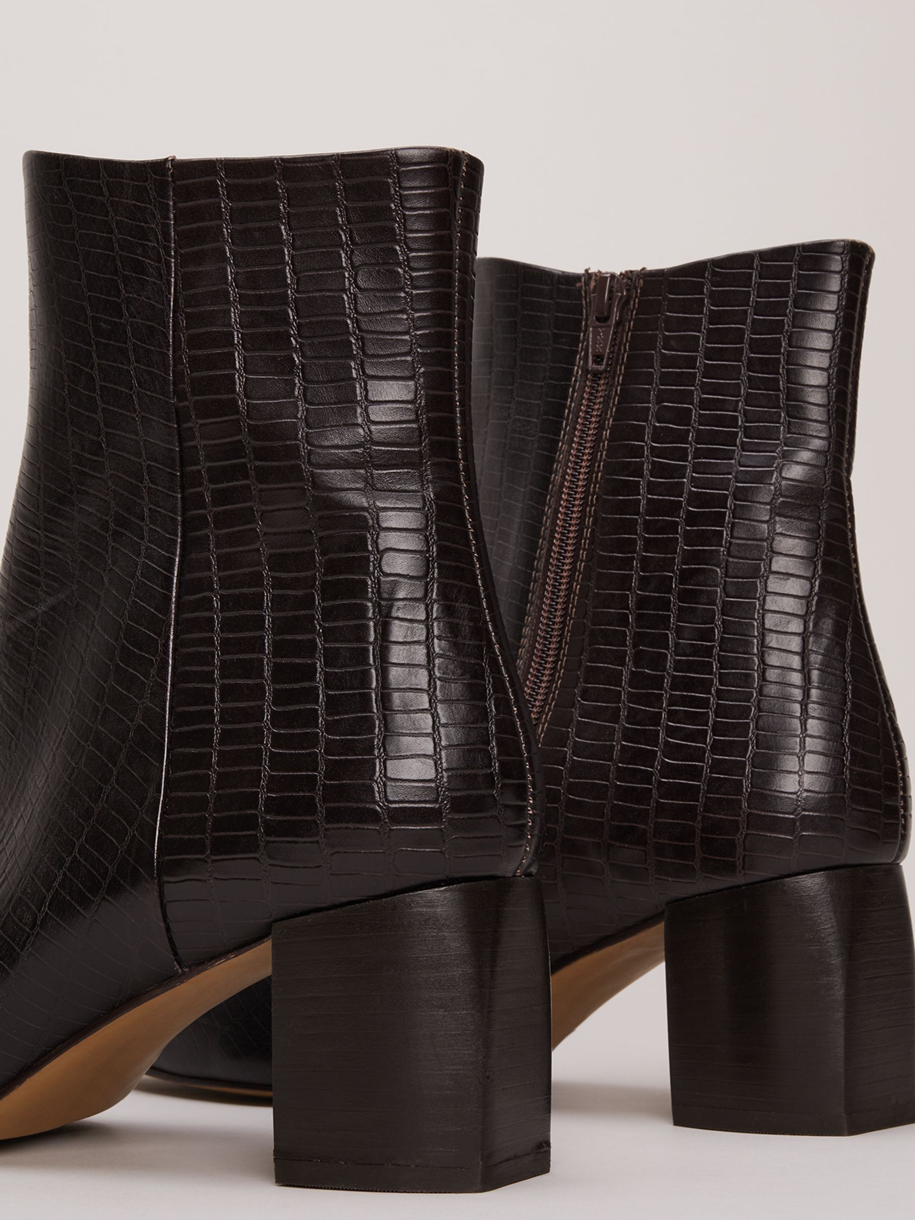 Buy Phase Eight Brown Leather Croc Effect Print Ankle Boots from Next Germany