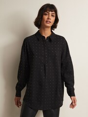 Phase Eight Black Embellished Elowen Longline Blouse - Image 1 of 6