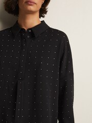 Phase Eight Black Embellished Elowen Longline Blouse - Image 5 of 6