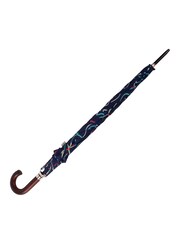 Totes Navy ECO Auto Open Walker Wood Ribbons Print Umbrella - Image 4 of 4