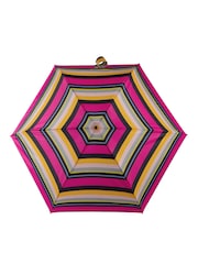 Totes Pink Xtra Strong Mini Magenta Block Stripe Print Umbrella - Image 3 of 4