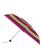 Totes Pink Xtra Strong Mini Magenta Block Stripe Print Umbrella - Image 4 of 4