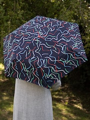 Totes Navy Eco Supermini Ribbons Print Umbrella - Image 1 of 4
