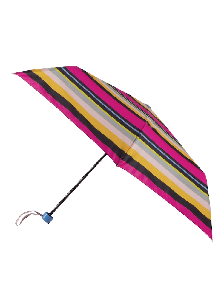 Totes Multi Eco Supermini Magenta Block Stripe Print Umbrella - Image 4 of 4