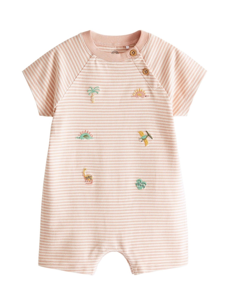 Nevtralna z dinozavri - dojenček Jersey 100% Cotton haljica za igranje 3 komplet - Slika 2 iz 4