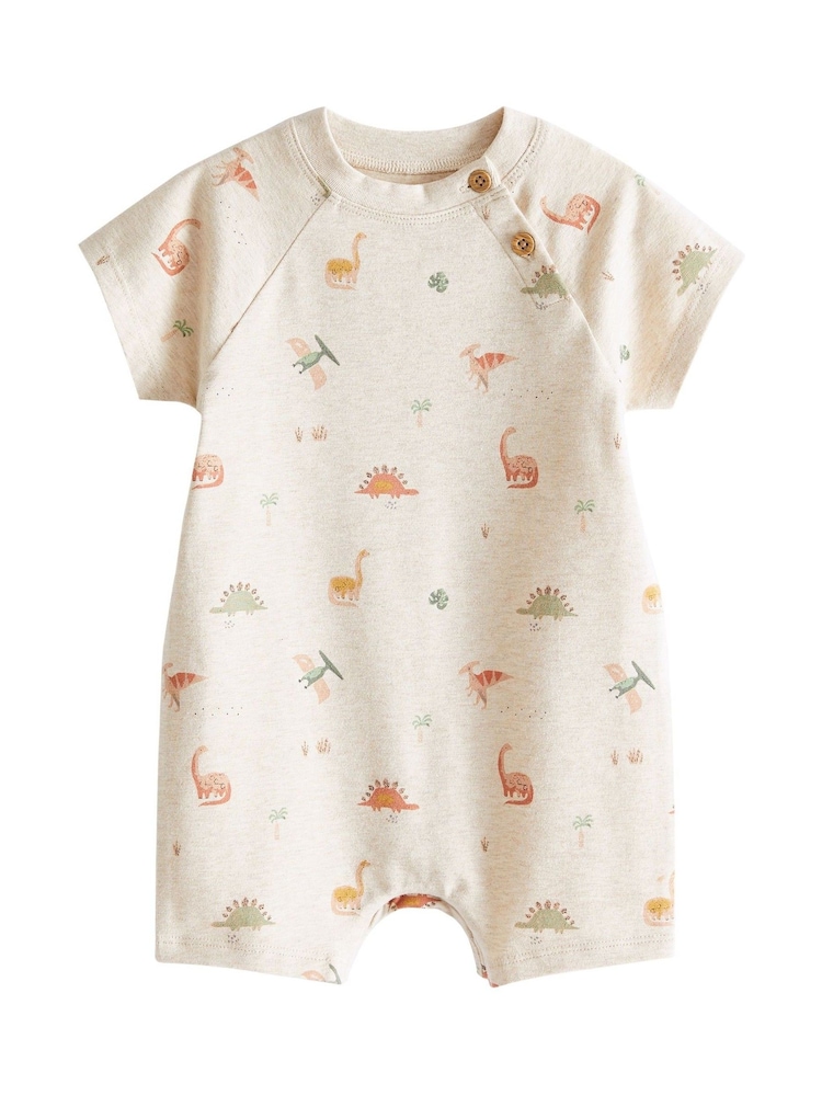 Nevtralna z dinozavri - dojenček Jersey 100% Cotton haljica za igranje 3 komplet - Slika 4 iz 4