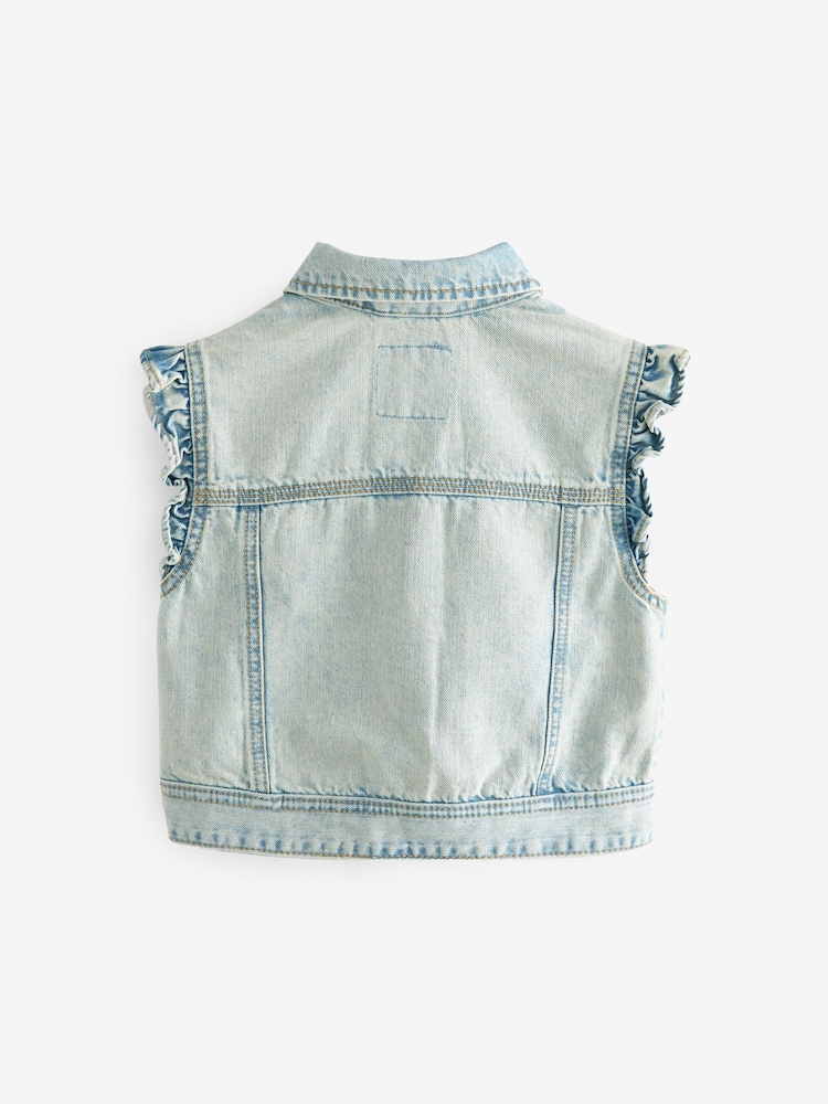 Denim Frill Waistcoat (3-16yrs) - Image 2 of 7 Denim Frill Waistcoat (3-16yrs) - Image 2 of 7