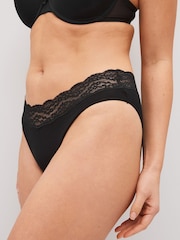 Schwarz - Slips aus Baumwolle und Spitze 7er-Pack - Image 3 of 5