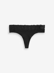 Schwarz - Slips aus Baumwolle und Spitze 7er-Pack - Bild 10 von 10