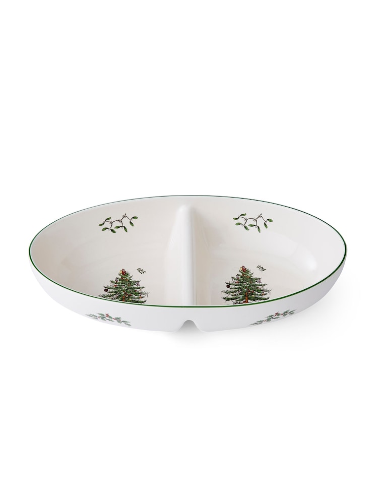 Spode Cream Christmas Tree Large Divided Server - Image 1 of 4