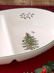 Spode Cream Christmas Tree Large Divided Server - Image 2 of 4