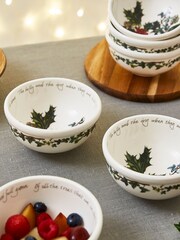 Portmeirion Clear The Holly and the Ivy Set of 6 14cm Small Bowls - Image 2 of 3