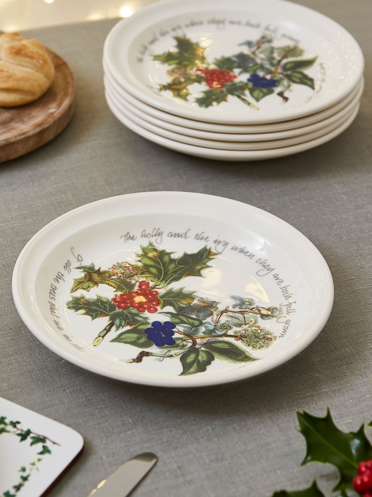 Portmeirion The Holly and the Ivy Plate Set of 6 20cm Plates - Image 1 of 3
