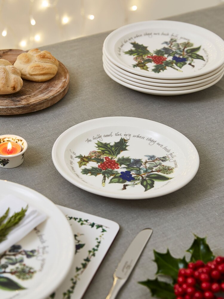 Portmeirion The Holly and the Ivy Plate Set of 6 20cm Plates - Image 2 of 3