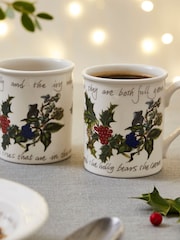 Portmeirion The Holly and the Ivy Set of 6 Breakfast Mugs - Image 1 of 2