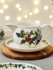 Portmeirion The Holly and the Ivy Gravy Boat & Stand - Image 1 of 3