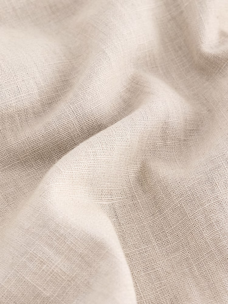 Natural Ecru Linen Cotton Elasticated Drawstring Trousers - Image 9 of 9