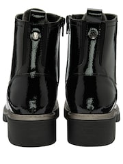 Lotus Black Patent Lace-Up Ankle Boots - Image 3 of 4