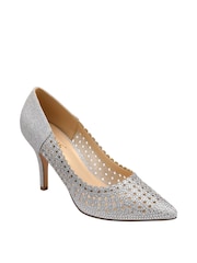 Lotus Silver Stiletto-Heel Pointed Toe Court Shoes - Image 1 of 4