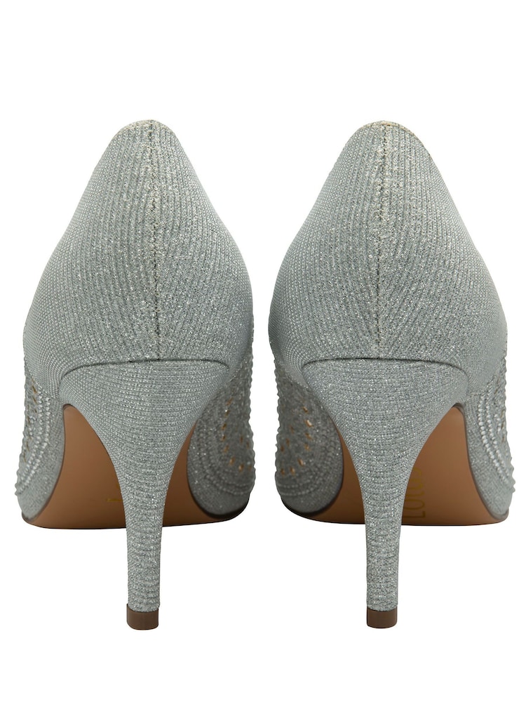 Lotus Silver Stiletto-Heel Pointed Toe Court Shoes - Image 2 of 4