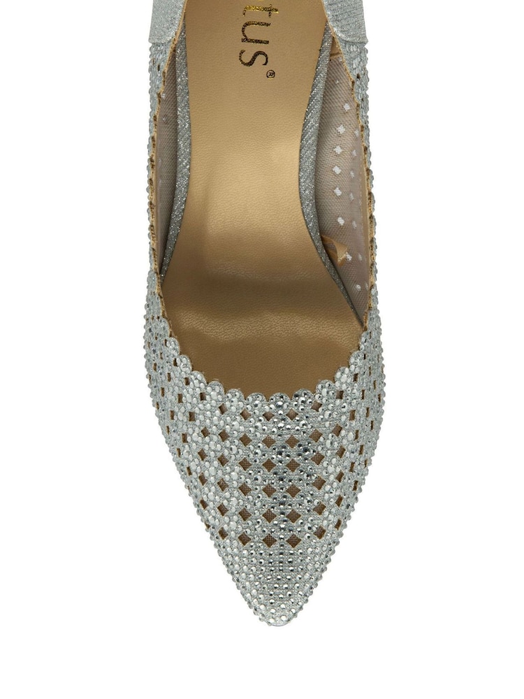 Lotus Silver Stiletto-Heel Pointed Toe Court Shoes - Image 4 of 4 Lotus Silver Stiletto-Heel Pointed Toe Court Shoes - Image 4 of 4