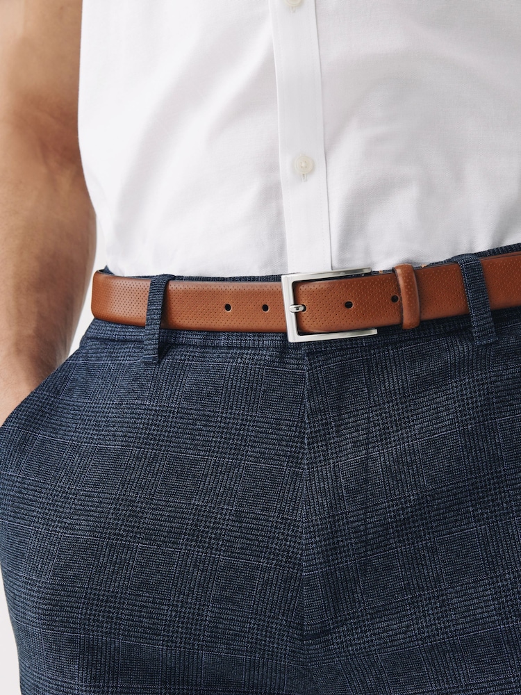 Tan Brown Perforated Belt - Image 2 of 3