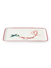 Spode White Kit Kemp Doodles Christmas Dessert Tray - Image 1 of 6