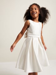 Phase Eight White Satin Melody Fit And Flare Dress - Image 4 of 8