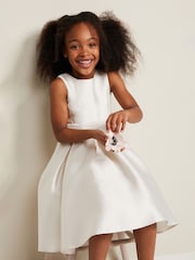 Phase Eight White Satin Melody Fit And Flare Dress - Image 6 of 8