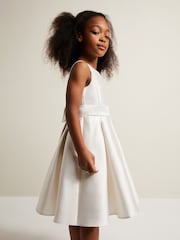 Phase Eight White Satin Melody Fit And Flare Dress - Image 7 of 8