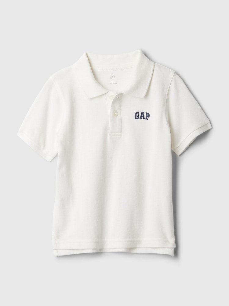 Gap White Logo Pique Short Sleeve Polo Shirt (Newborn-5yrs) - Image 1 of 3